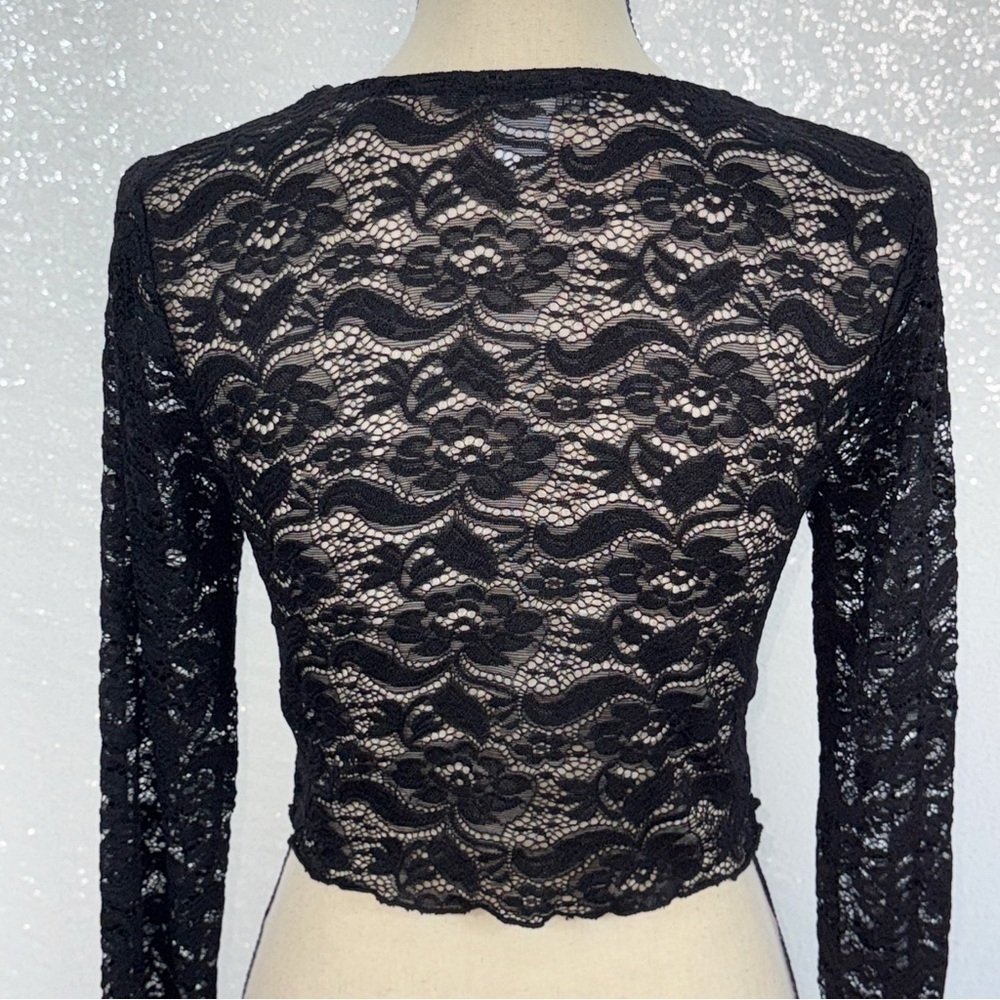 Urban Outfitters Archive Black Lace Scoop Top Size Large - Picture 5 of 12